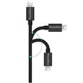 Miniatyrbild 3 av 3: Lot om 2 kablar för FiiO X1 - Mikro USB-kabel Svart 1 Meter Phonillico