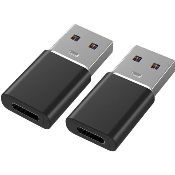 USB 3.0 till USB-C-adapter, kompatibel med laddare, stationära datorer etc. till USB C Samsung-Xiaomi-Huawei etc. [Förpackning 2] Phonillico®