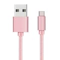 Miniatyrbild 1 av 3: USB-C-kabel för Realme 8 - 8 5G - 8i - 8 Pro - 7 - 7 5G - 7i - 7 Pro - 6 - 6i - 6s - 6 Pro - 5 Pro - Nylon Rosa 1 Meter Phonillico®