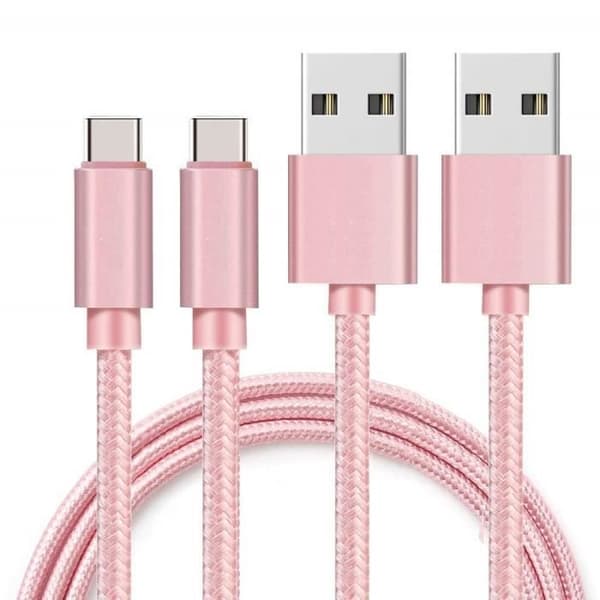 USB-C-kabel för Huawei MatePad Pro 10.8 (2019) - MatePad Pro 10.8 (2021) - MatePad 11 (2021) - Nylon Rosa 1m [LOT 2] Phonillico®