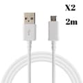 Miniatyrbild 1 av 2: Kabel för Oppo A15 - Oppo A15s - Oppo A16K - Micro USB-kabel Vit 2 Meter [LOT 2] Phonillico®
