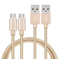 Miniatyrbild 1 av 4: Kabel för Huawei Y7P - Y6P - Y5P - P40 Lite E - P Smart 2020 - P Smart 2019 - micro usb Nylon Flätad Guld 1 Meter [LOT 2] Phonillico®