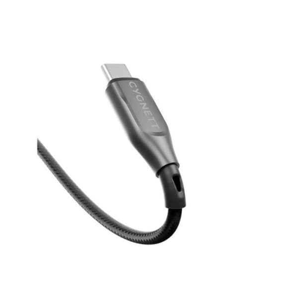 USB-C till USB-A Armoured Series Kabel 60W Laddning och 480 Mbps Synkronisering 1m CYGNETT Svart