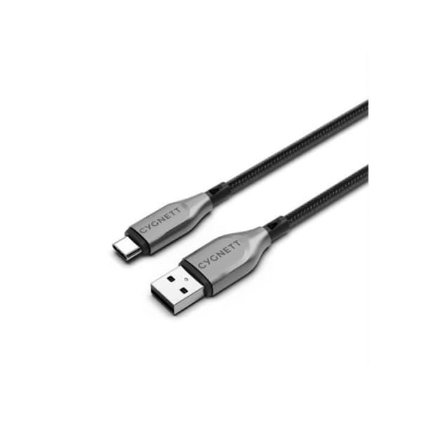 USB-C till USB-A Armoured Series Kabel 60W Laddning och 480 Mbps Synkronisering 1m CYGNETT Svart