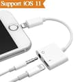 Miniatyrbild 1 av 4: 2 i 1 Lightning-laddaradapter för iPhone X, iPhone 8/8 Plus.iPhone 7/7 Plus. Adapter musikhörlurar till 3,5 mm headset