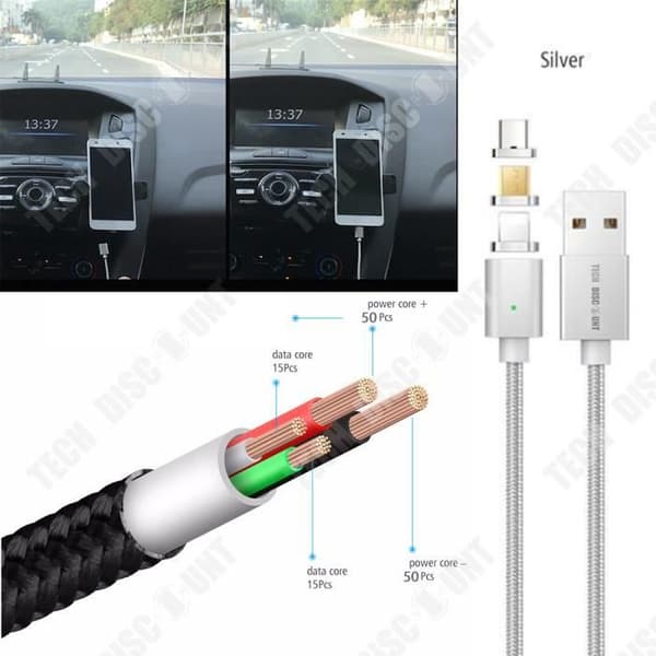 TD® Magnetic Data Cable One Drag Three Stabil och inte varm Mycket stark magnetisk kraft