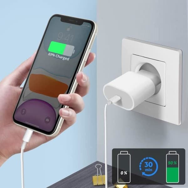 iPhone USB-C till Lightning-kabel – 1 meter Mayaxess Vit