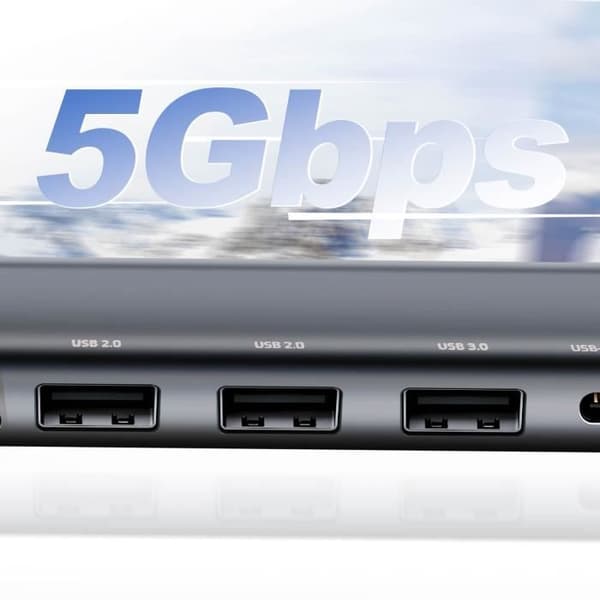 USB-C-hubb till USB-C 100W + HDMI + USB + SD / micro-SD-kortläsare Swissten Svart