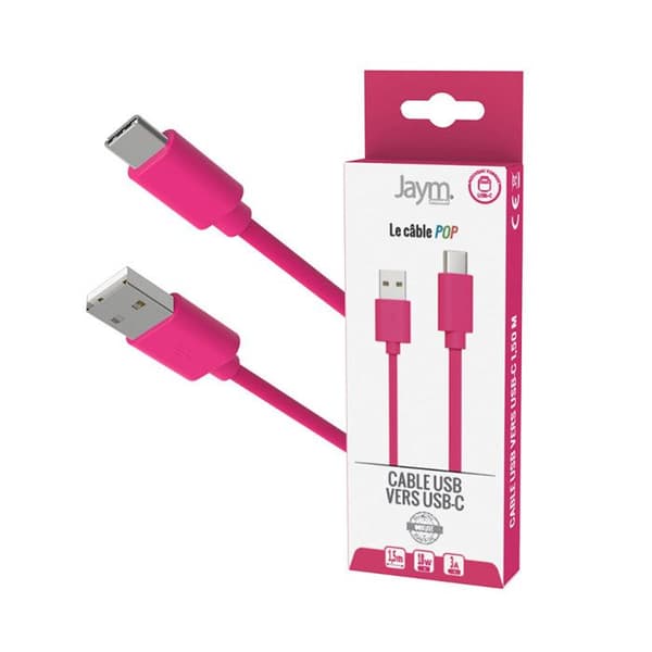 USB-C till USB-A-kabel 3A Laddning och Synkronisering POP-kollektion 1,5m Jaym Rose
