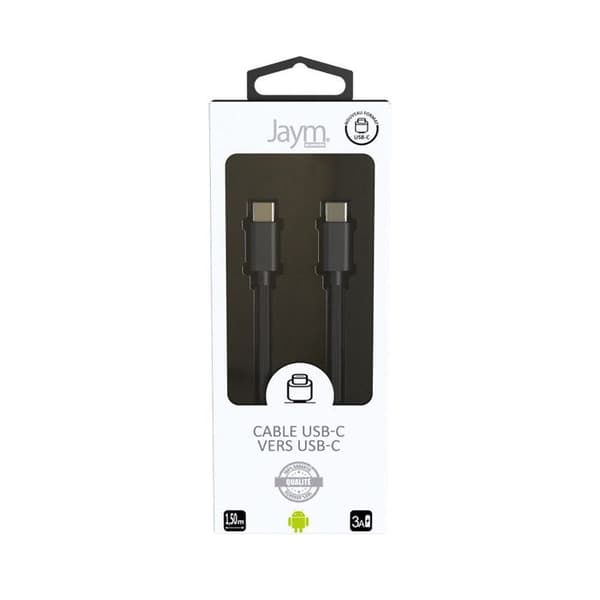 USB-C till USB-C 3A PD 20W Laddning och Synkronisering Collection POP 1,5m Jaym Svart