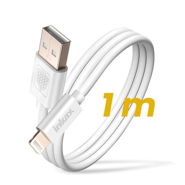 USB-kabel till Lightning Snabbladdning och synkronisering Inkax Vit