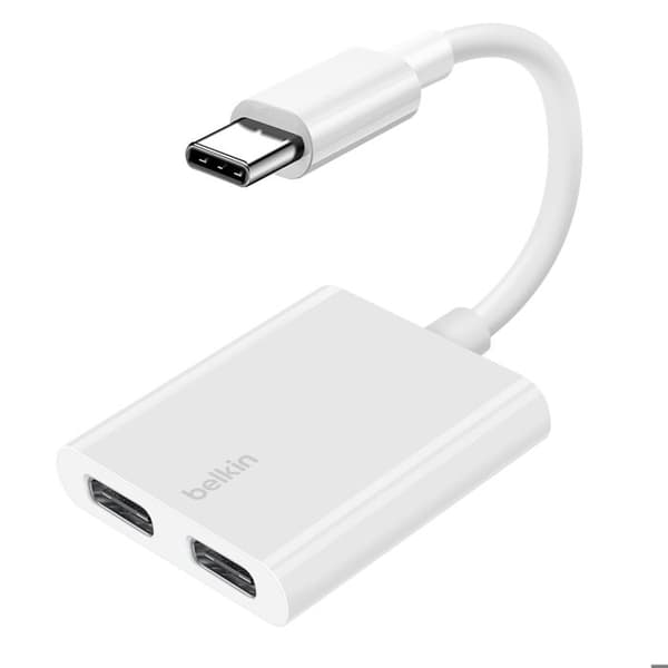 USB C-adapter - Laddning och ljud - Dubbel port - Kompakt design