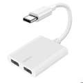 Miniatyrbild 1 av 2: USB C-adapter - Laddning och ljud - Dubbel port - Kompakt design