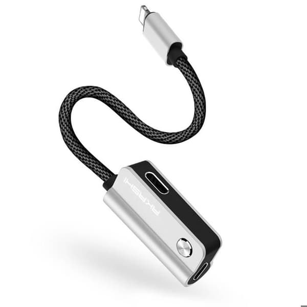 Lightning-adapter till Lightning iPhone/iPad/iPod Laddning + Ljud 14cm Akashi