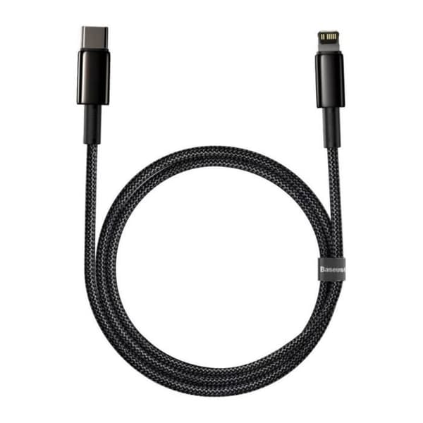 Laddnings- och överföringskabel - BASEUS - USB-C-Lightning - 20W - 2m - Svart