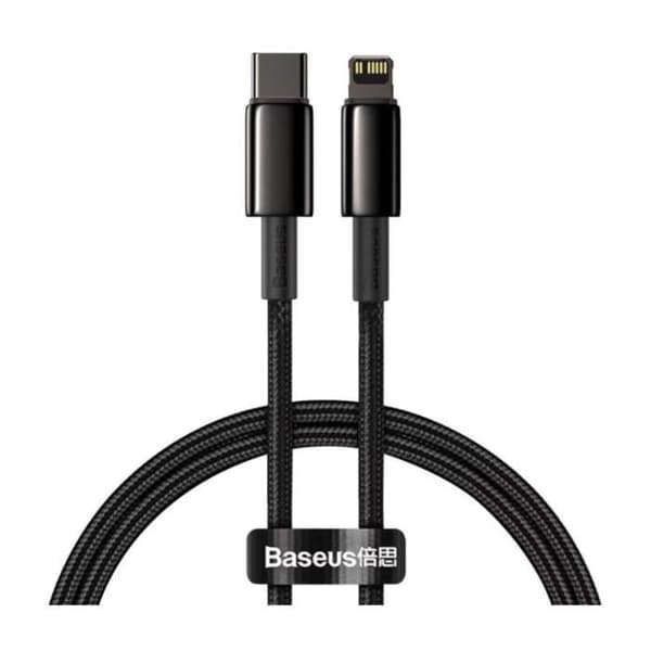 Laddnings- och överföringskabel - BASEUS - USB-C-Lightning - 20W - 2m - Svart