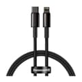 Miniatyrbild 1 av 4: Laddnings- och överföringskabel - BASEUS - USB-C-Lightning - 20W - 2m - Svart