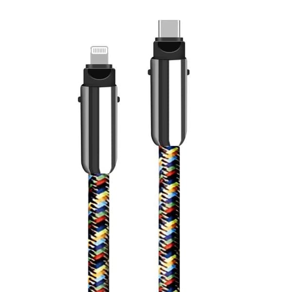 Halsband Kabel med USB C till Lightning Kontakt Längd 1.2m Moxie Flerfärgad