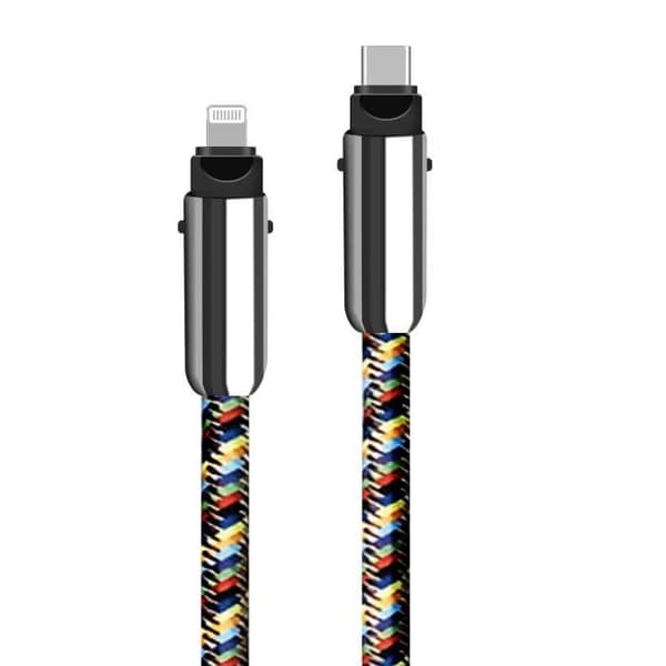 Halsband Kabel med USB C till Lightning Kontakt Längd 1.2m Moxie Flerfärgad