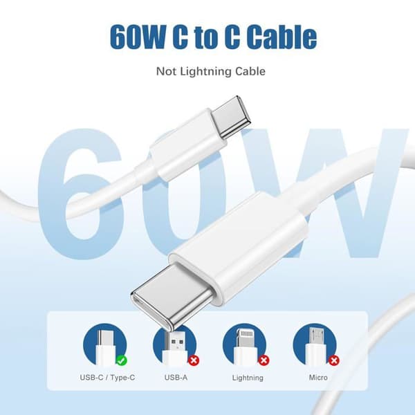 Cabel Laddare Iphone 15 16, 20W Usb C Snabbladdning 2M Kabel C Till C För Iphone 16 Pro/16 Pro Max/15 Pro Max/15 Plus Ipad Pro