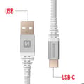 Miniatyrbild 4 av 5: USB-kabel till USB-C Kevlar Snabbladdning Swissten Vit