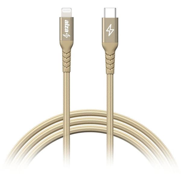 AlzaPower Alucore USB-C till Lightning MFi 2m guld