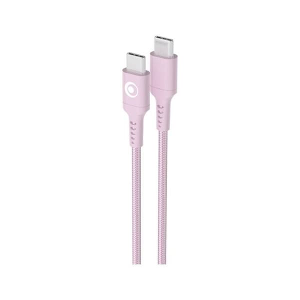USB-C/USB-C Laddnings- och Överföringskabel 3A Power Delivery 60W 1.2m BigBen Connected Rosa