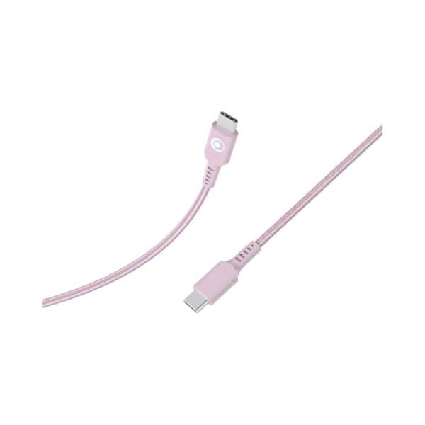 USB-C/USB-C Laddnings- och Överföringskabel 3A Power Delivery 60W 1.2m BigBen Connected Rosa