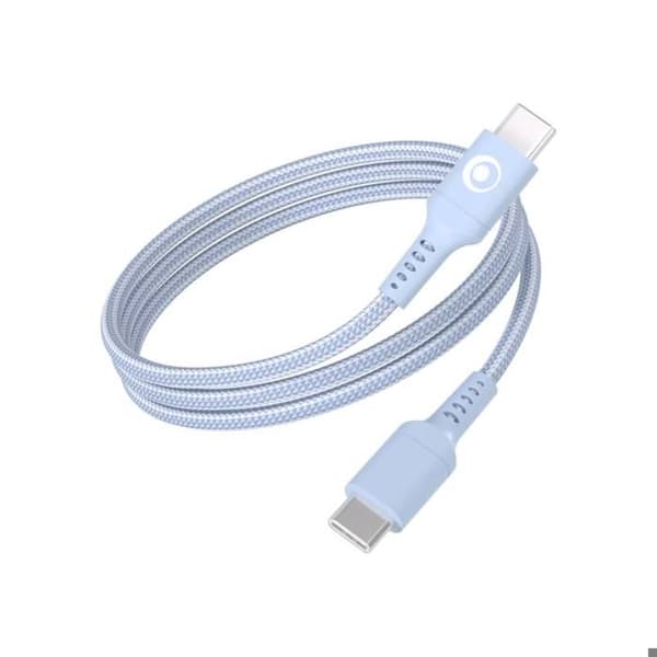 USB-C/USB-C Laddnings- och Överföringskabel 3A Power Delivery 60W 1.2m BigBen Connected Blå