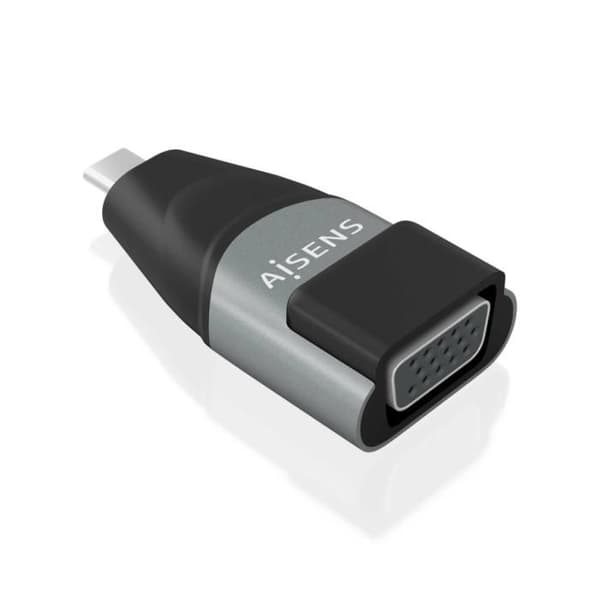 ADAPTATOR KONVERTER AISENS ALUMIMUM USB-C-M TILL VGA HDB15-H GRÅ