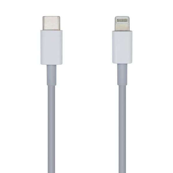 Kabeltelefon Aisens - A102-0441 - Kabel USB 2.0 USB-C till LIGHTNING PD 2A, LIGHTNING/M-USB-C/M, vit, 20 cm