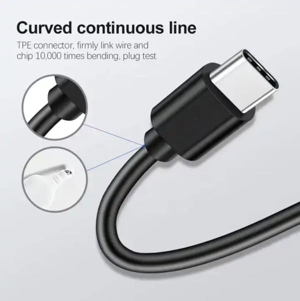 Hurtig oplader USB-C til USB-C Kabel - 2 METER - 25W Opladnings- og Synkroniseringskabel SORT