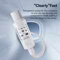 Miniatyrbild 3 av 6: USB-C till Type-C-kabel, Super Snabbladdning 100W, 2m - Baseus Gem (P1037373000211-01) - Vit Måne