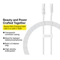 Miniatyrbild 4 av 6: USB-C till Type-C-kabel, Super Snabbladdning 100W, 2m - Baseus Gem (P1037373000211-01) - Vit Måne