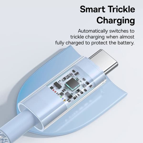 USB-C till Type-C-kabel, Super Snabb Laddning 100W, 2m - Baseus Gem (P10373000311-01) - Galaxblå