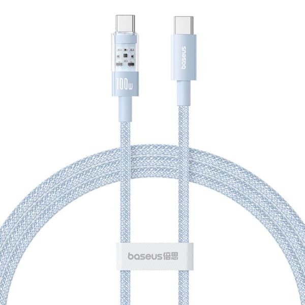 USB-C till Type-C-kabel, Super Snabb Laddning 100W, 2m - Baseus Gem (P10373000311-01) - Galaxblå