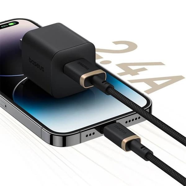 USB till Lightning datakabel, 2,4 A, 1 m - Baseus Dura (P1037780101U01-00) - Guld / Svart