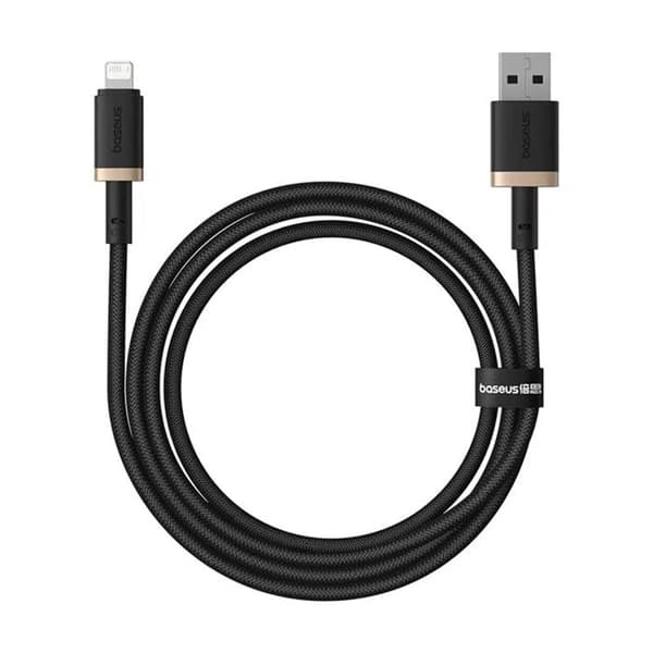 USB till Lightning datakabel, 2,4 A, 1 m - Baseus Dura (P1037780101U01-00) - Guld / Svart