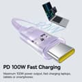 Miniatyrbild 5 av 6: USB-C till Typ-C-kabel, Super snabb laddning 100W, 1m - Baseus Gem (P103737300051111-00) - Nebula Lila