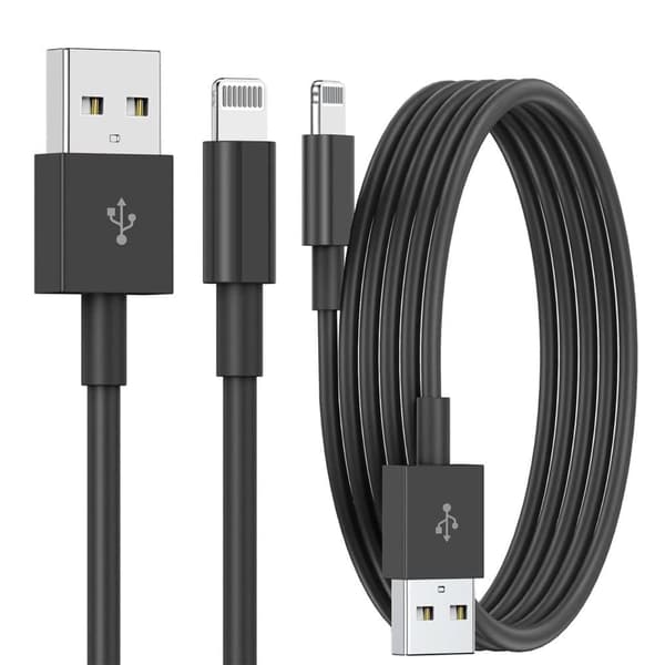 iPhone Laddare - Ladd & synk kabel - 3 meter - SVART