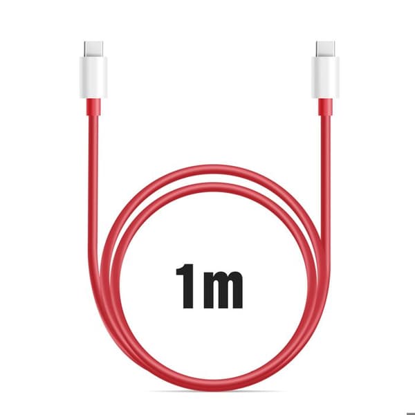 USB-C till USB-C Snabbladdningskabel SuperVOOC 12A 1m Officiell Oneplus Röd