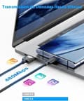 Miniatyrbild 3 av 6: USB C-kabel Snabbladdning [Pack om 3, 1M+2M+3Meter] USB Typ C-laddare för Samsung Galaxy S20 S21 S22 Plus Ultra S10 S10E S8
