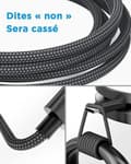 Miniatyrbild 5 av 6: USB C-kabel, [1M/2-pack] Snabbladdningskabel USB C 3A Typ C Flätad kabel USB till USB C för Samsung Galaxy S21 S22