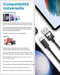 Miniatyrbild 6 av 6: USB C-kabel, [1M/2-pack] Snabbladdningskabel USB C 3A Typ C Flätad kabel USB till USB C för Samsung Galaxy S21 S22