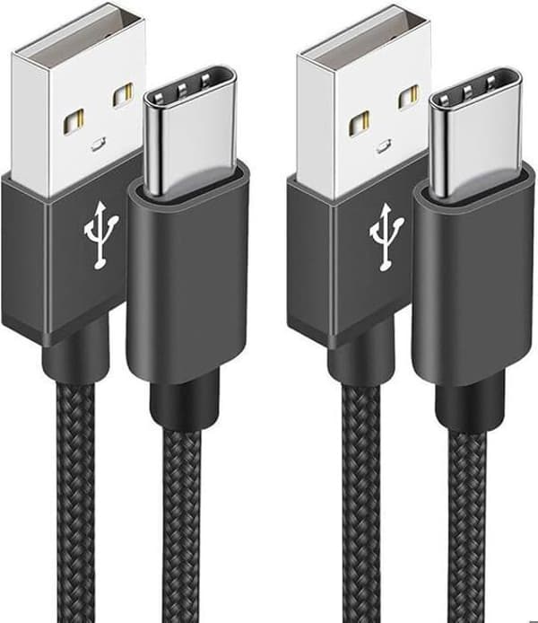 USB C-kabel, [1M/2-pack] Snabbladdningskabel USB C 3A Typ C Flätad kabel USB till USB C för Samsung Galaxy S21 S22