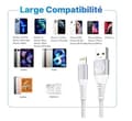 Miniatyrbild 2 av 5: Kabel iPhone Laddare iPhone [1m/3-pack] Lightning USB MFi Certifierad Nylon Flätad Sladd iPhone Snabbladdning Ultra Solid Tråd