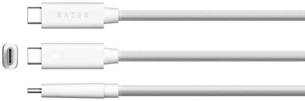Razer - 4 - Thunderbolt-kabel (2,0 meter) - Upp till 0 gigabit per sekund, upplösningar upp till 8K | Vit