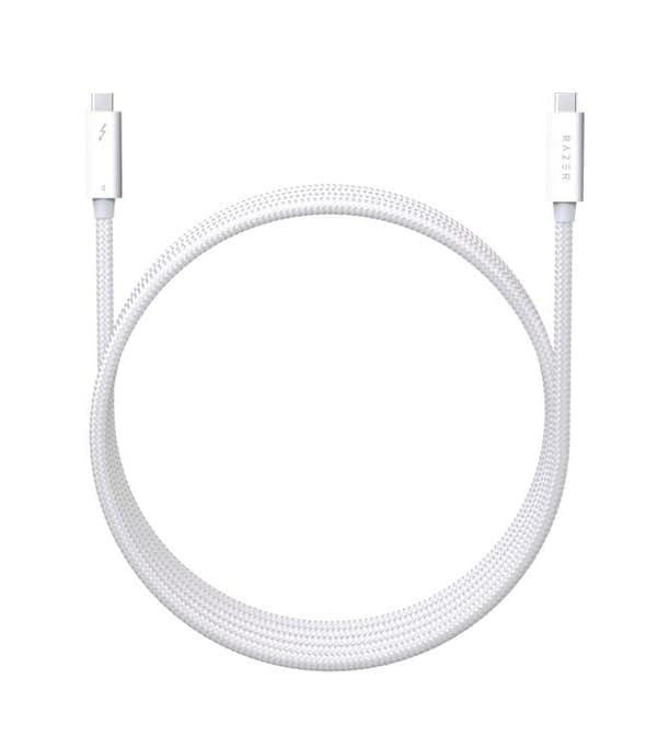 Razer - 4 - Thunderbolt-kabel (2,0 meter) - Upp till 0 gigabit per sekund, upplösningar upp till 8K | Vit