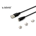 Miniatyrbild 2 av 4: Savio CL-155 USB-kabel 2 m USB 2.0 USB C Micro USB A-Lightning Black