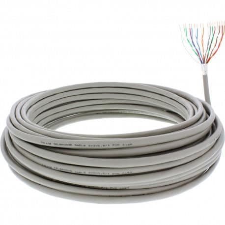 InLine® telefonkabel 16 ledare, 8x2x0,6mm, för installation, 25m krona